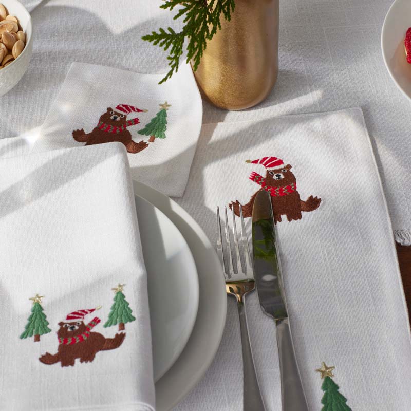 Embroidered Novelty Placemats, Set of 4 - Bear