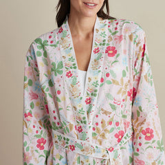 Printed Voile Women's Kimono Robe - Strawberry Fields, XL/XXL