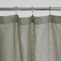Premium Breathable Washed Linen Solid Shower Curtain - Moss Green
