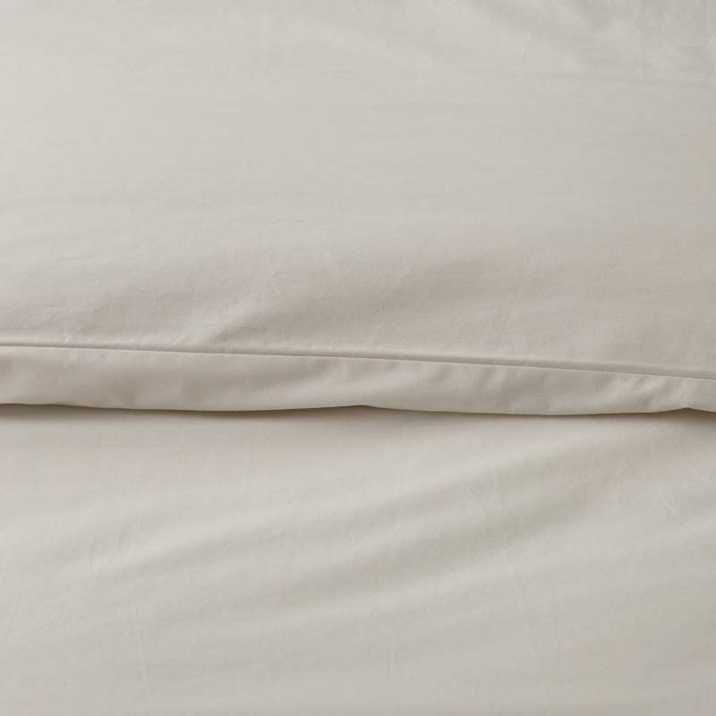 Solid Garment Washed Cotton Percale Sham - Buff, King