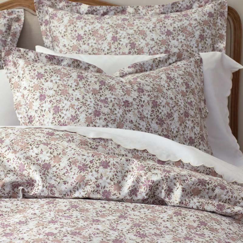 Joyful Floral Classic Smooth Sateen Bed Sheet Set - Beige, Twin
