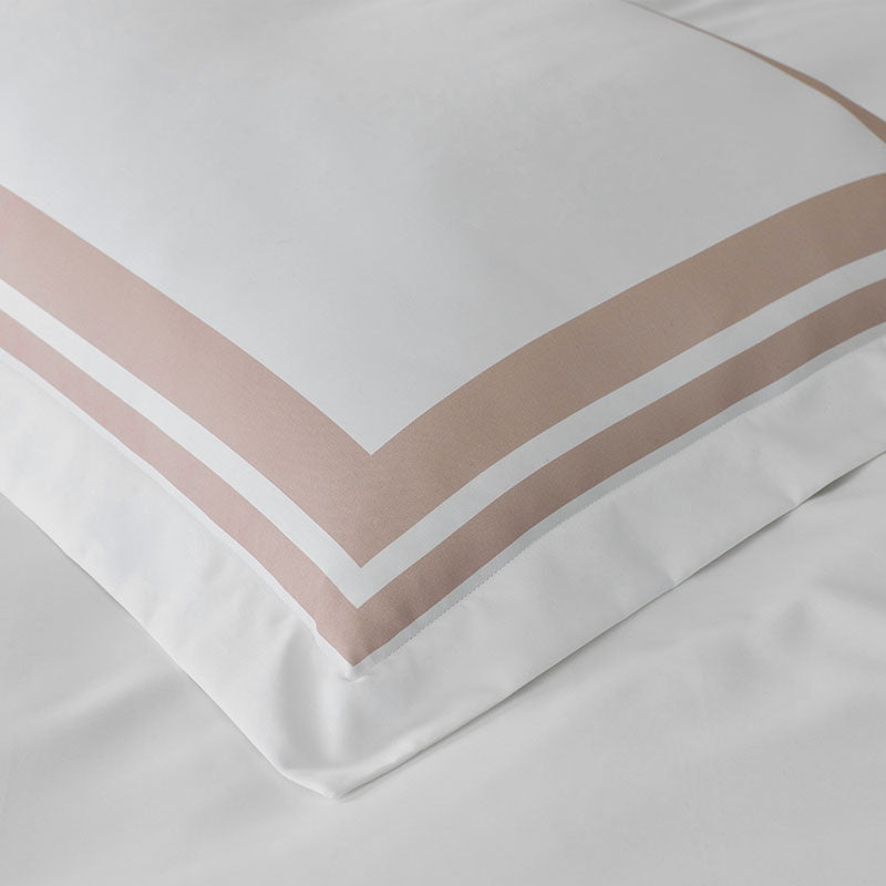 Double Border Premium Smooth Supima® Cotton Wrinkle-Free Sateen Duvet Cover - Rose, Full/Queen