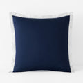 Solid Border Classic Cool Cotton Percale Sham - Navy, Euro