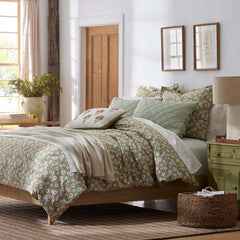 Julienne Classic Cool Cotton Percale Sham - Floral Beige, Euro