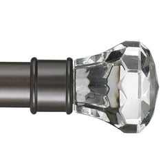 Facets Finial and 1" diameter Rod Set - Oil Rubbed Bronze, 48"