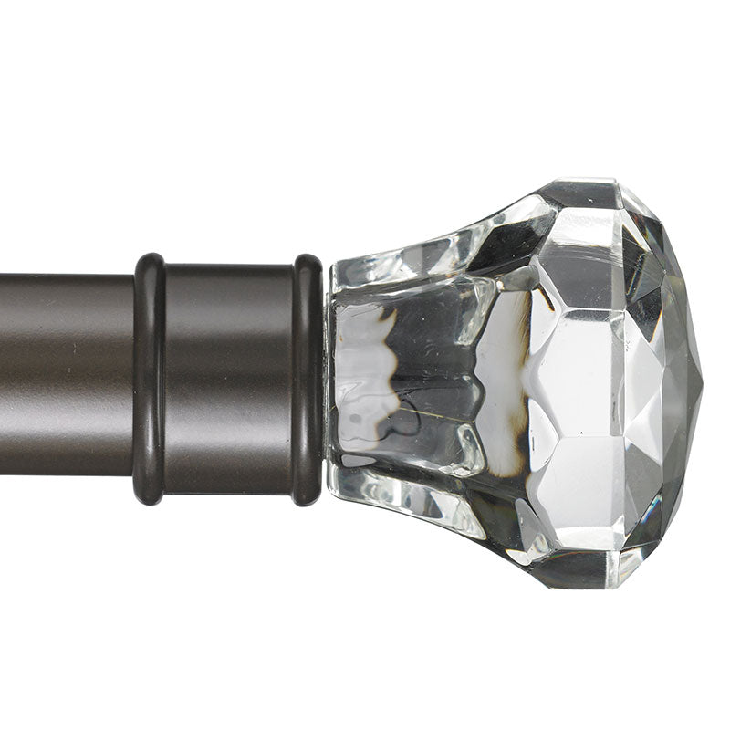 Facets Finial and 1" diameter Rod Set - Oil Rubbed Bronze, 72"