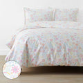 Floral Dream Classic Cool Organic Cotton Percale Duvet Cover Set - White Multi, Full