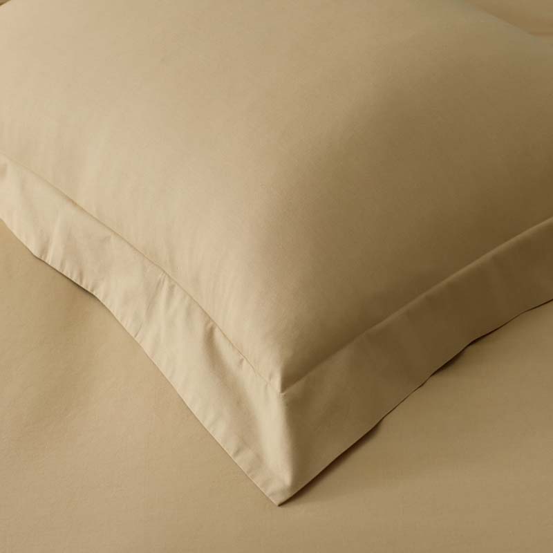 Solid Garment Washed Cotton Percale Duvet Cover - Wheat, King/Cal. King