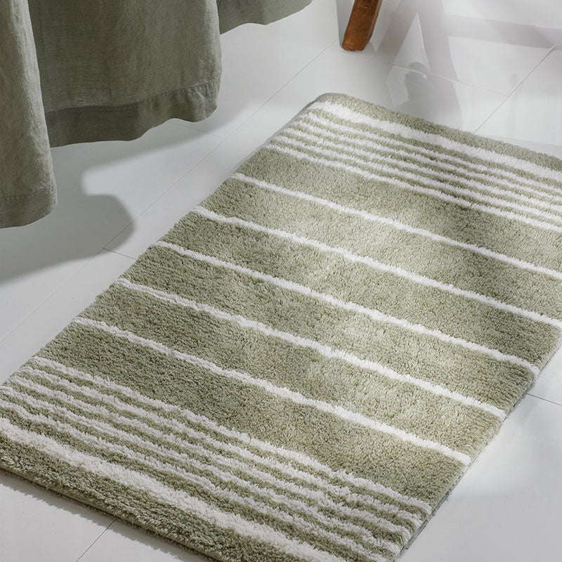 Plush Spa Stripe Bath Rug - Dark Willow, 17 in. x 24 in.