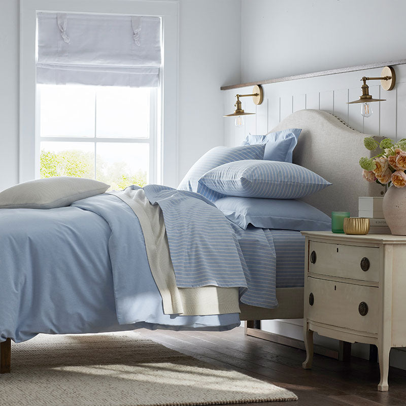 Classic Oxford Yarn-Dyed Solid Sham - Blue, Euro