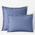 Solid Garment Washed Cotton Percale Sham - Denim Blue, Euro