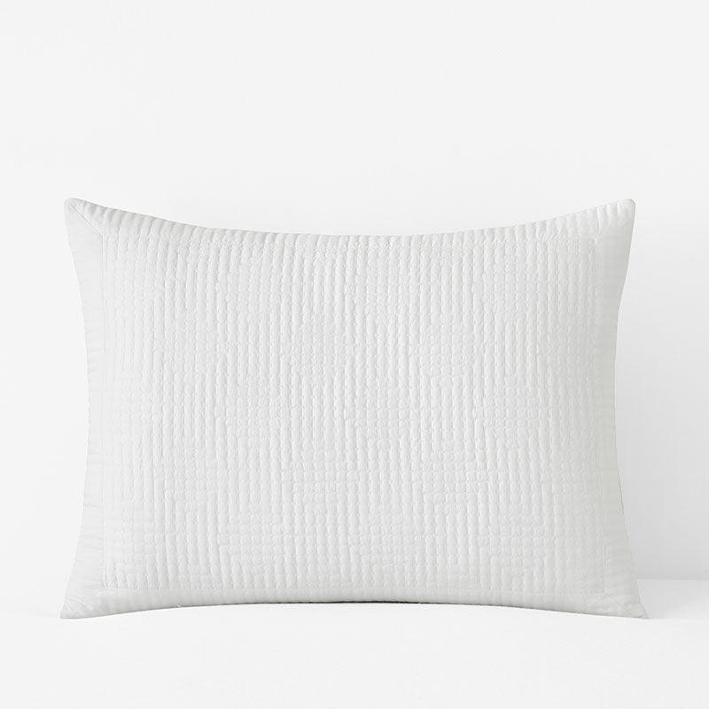 Premium Smooth Cotton Sateen Solid Quilted Sham - White, King