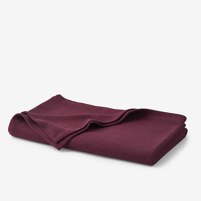 Cotton Weave Blanket - Merlot, Twin/Twin XL