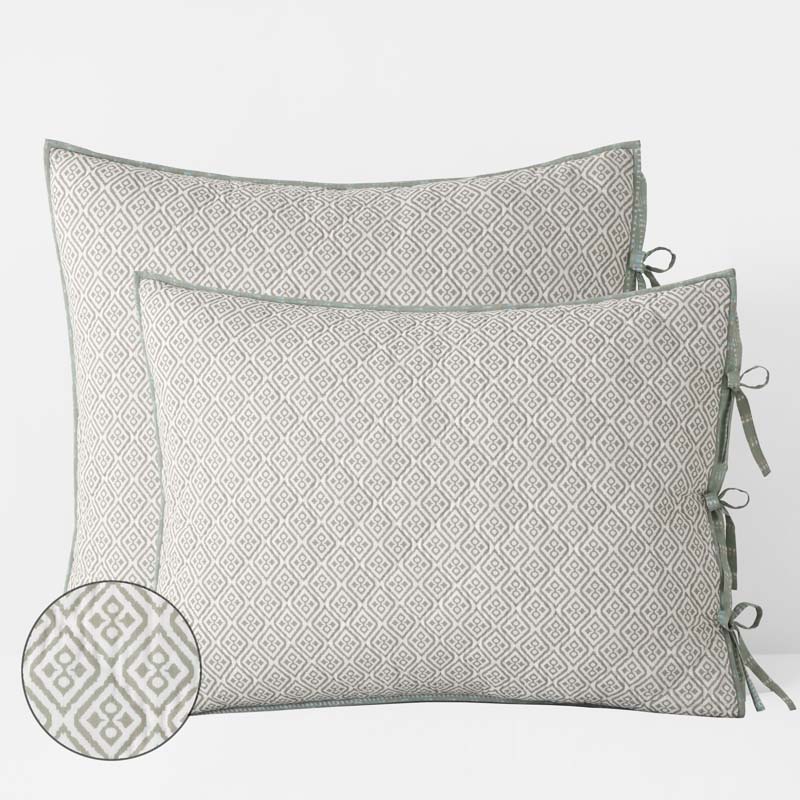 Tira Geo Reversible Quilted Sham - Green, King