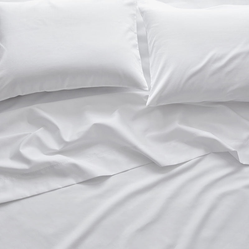 Premium Smooth Supima® Cotton Wrinkle-Free Sateen Flat Bed Sheet - White, Deep Pocket Cal. King
