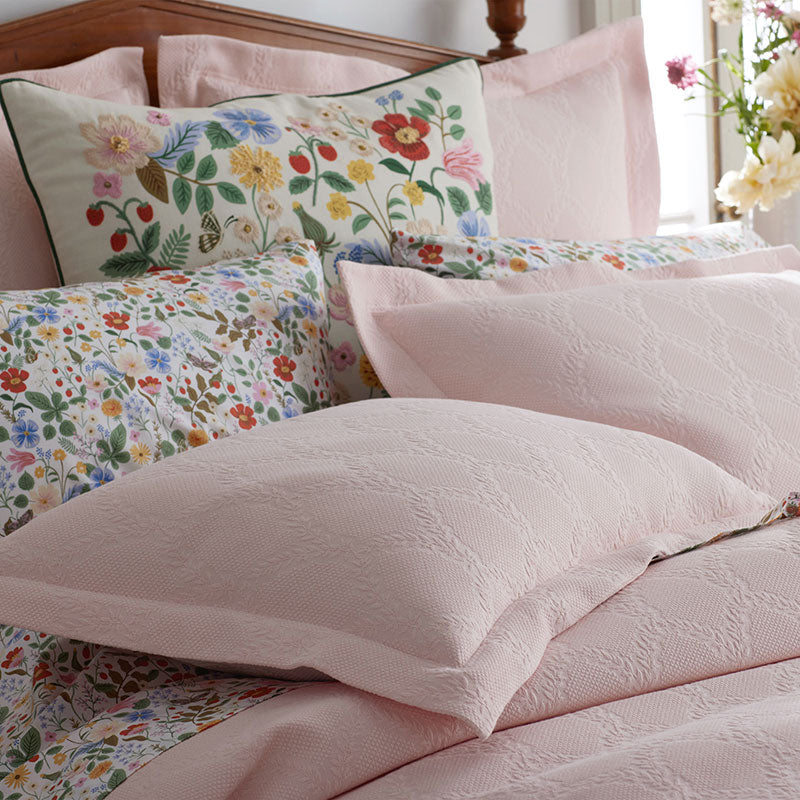 Strawberry Fields Classic Cool Cotton Percale Fitted Bed Sheet - White Multi, King