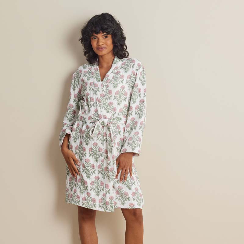 Textured Gauze Cotton Robe - Suhana, XS