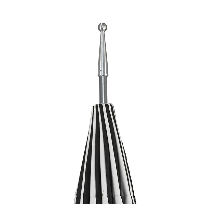 Round Two-Tone Pagoda Outdoor Patio Umbrella, Fiberglass with Push Lift - Black, 8.5'