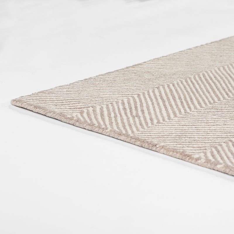 Herringbone Hand Tufted Wool Rug - Taupe, 5' x 8'