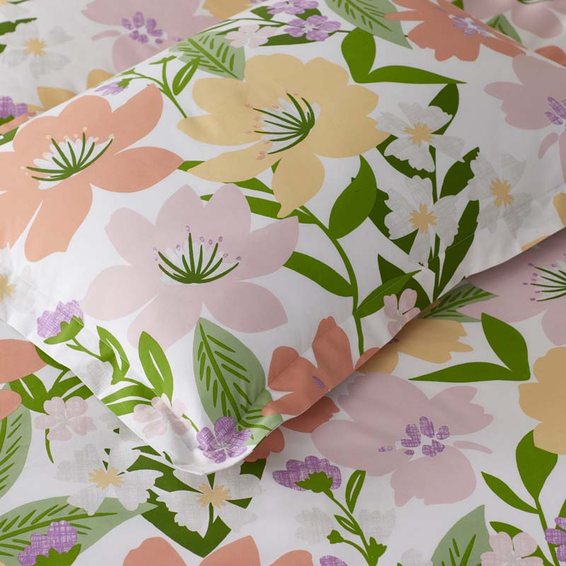Whimsy Garden Classic Cool Cotton Percale Fitted Bed Sheet - Multi, Twin