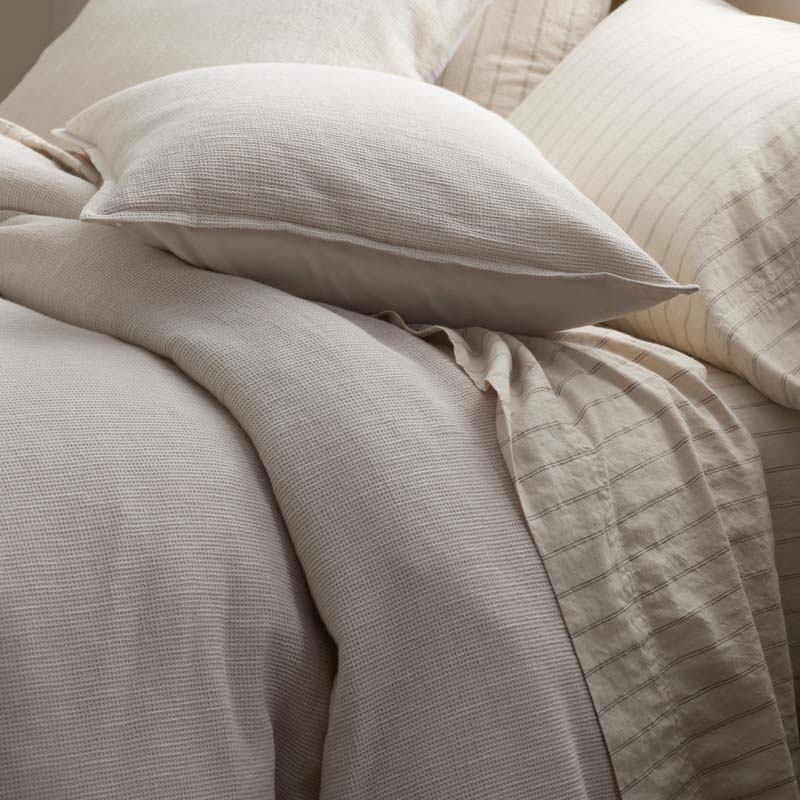 Mini Waffle Duvet Cover - Buff, Full/Queen