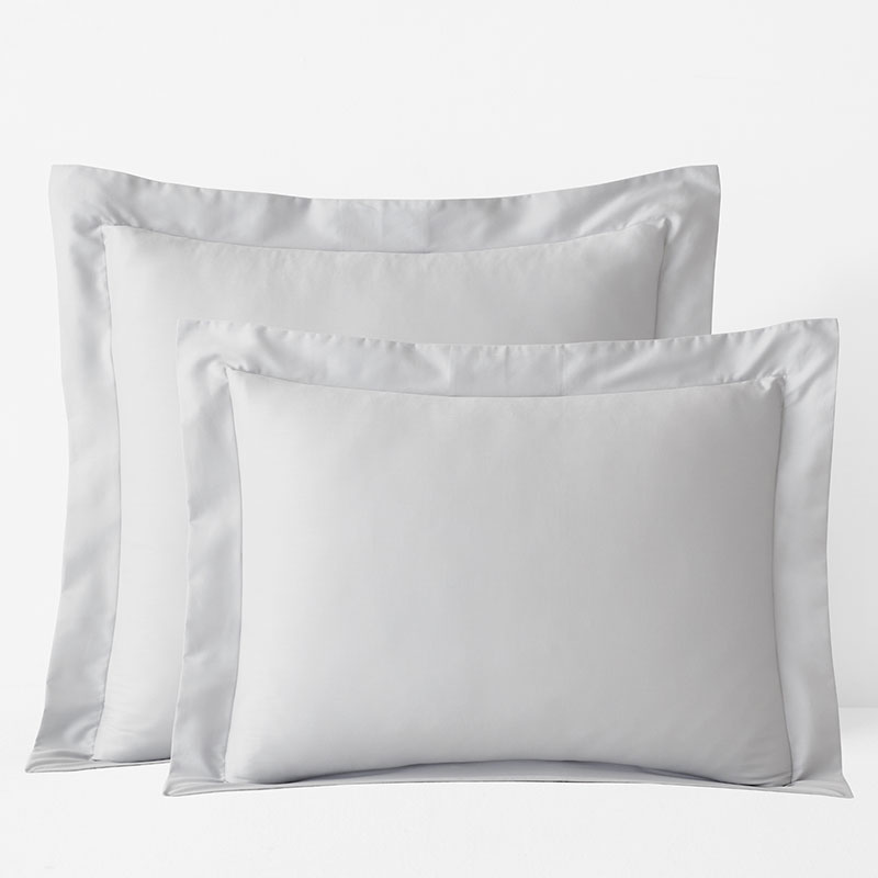 Classic Smooth Sateen Solid Sham - Light Gray, Euro