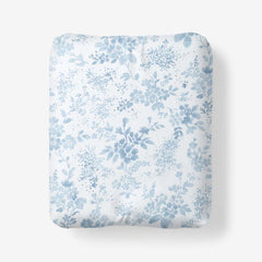 Whisper Fleur Premium Smooth Wrinkle-Free Sateen Fitted Bed Sheet - Blue Mist, Full