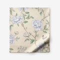 Peony Garden Premium Smooth Wrinkle-Free Sateen Flat Bed Sheet - Beige Tan, Twin/Twin XL