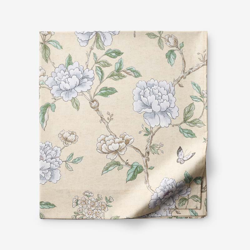 Peony Garden Premium Smooth Wrinkle-Free Sateen Flat Bed Sheet - Beige Tan, Twin/Twin XL