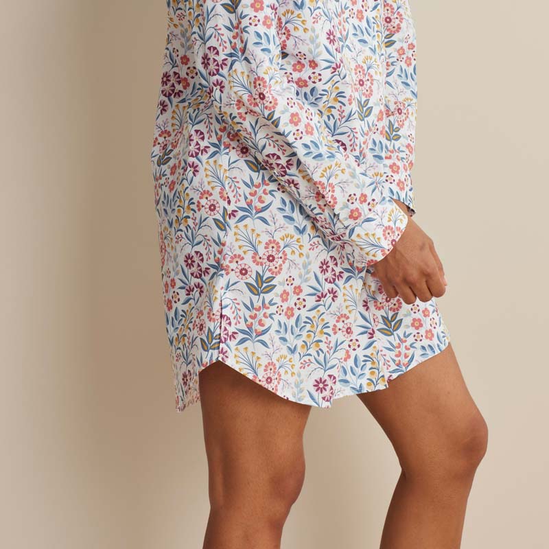 Printed Poplin Women's Nightshirt - Floral Garden, XL