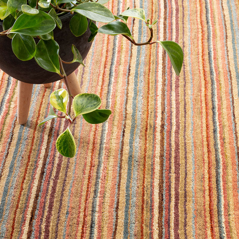 Brindle Stripe Spice Hand Knotted Wool Rug -  Spice, 3' x 5'