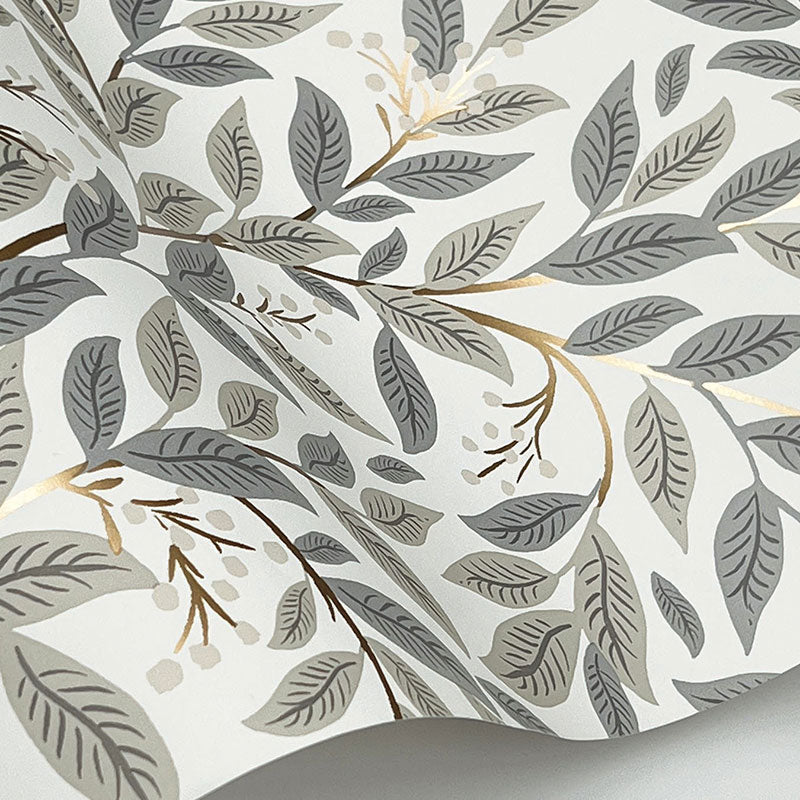 Willowberry Traditional Wallpaper - Linen White, Swatch