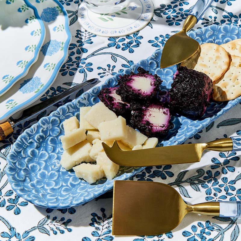 Hydrangea Serving Platters, Set of 2 - Blue