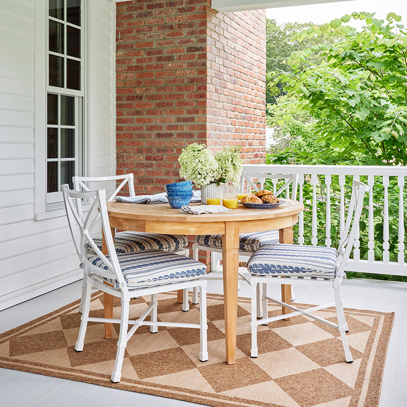 Diamond Checkered Outdoor Rug - Natural, 4' 1" x 6'