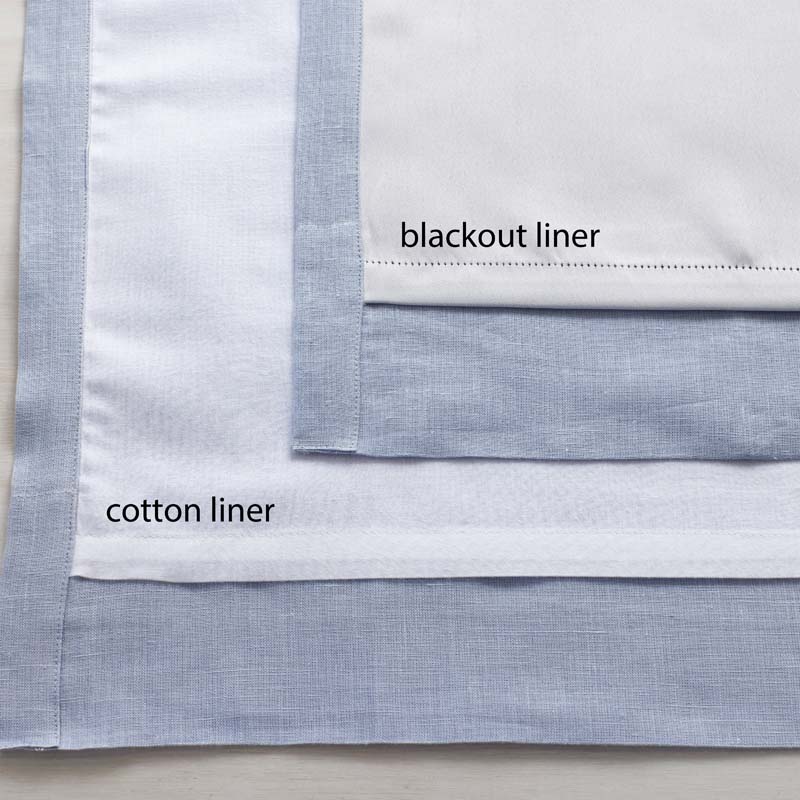 Linen Blackout Window Curtain - Blue, 108 in.