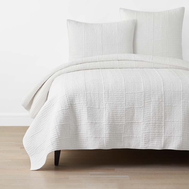 Texture Block Quilt - White, Full/Queen