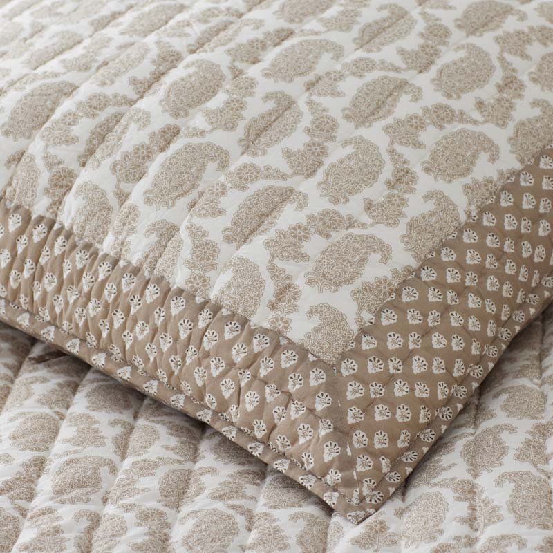 Jiya Reversible Quilt - Taupe, Full/Queen