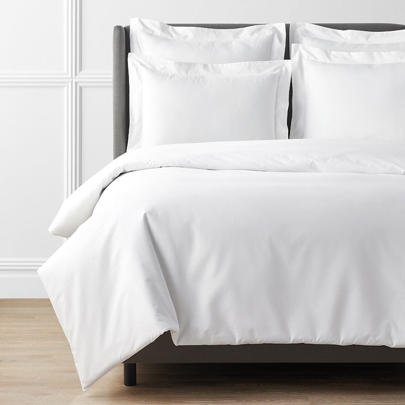 Premium Cool Supima® Cotton Percale Duvet Cover - White, King/Cal King