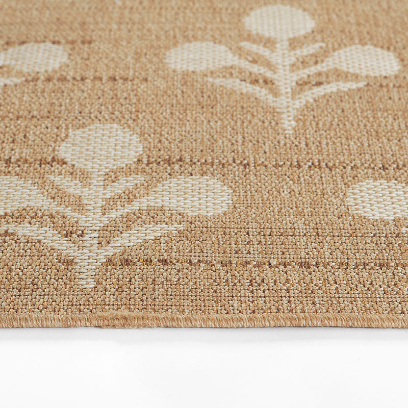 Floral Outdoor Rug -  Beige, 2' x 3'