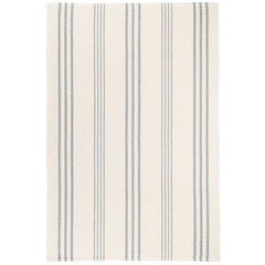 Swedish Stripe Handwoven Cotton Rug - Blue, 2' x 3'
