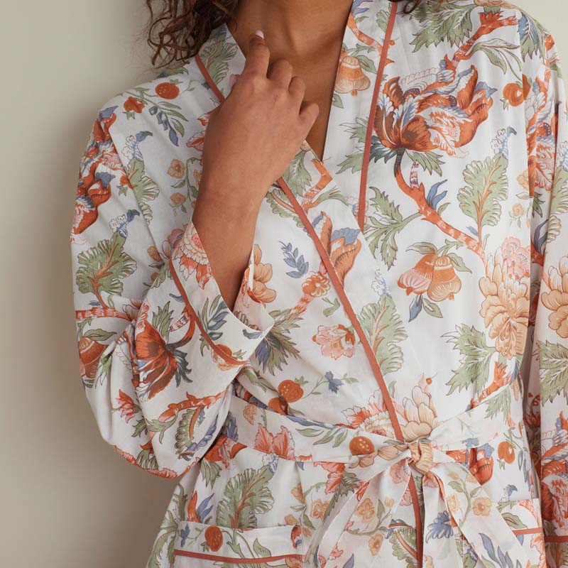 Printed Voile Women's Kimono Robe - Wild Bloom, M/L