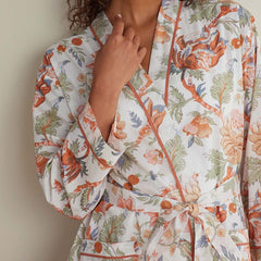 Printed Voile Women's Kimono Robe - Wild Bloom, XS/S