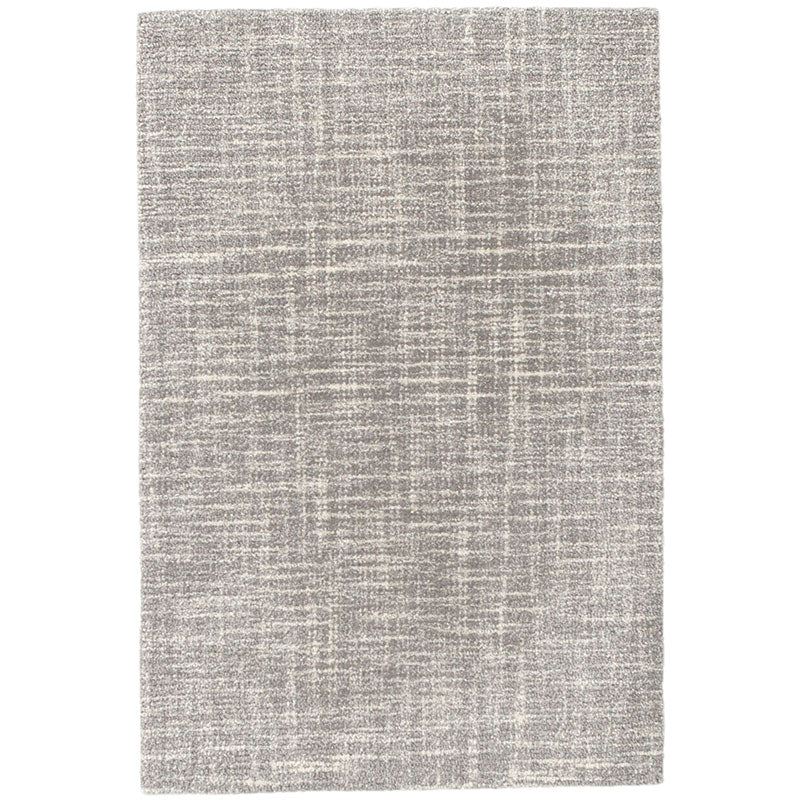 Crosshatch Hand Hooked Wool Rug -  Gray, 6' x 9'