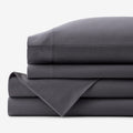 Classic Ultra-Cozy Cotton Velvet Flannel Bed Sheet Set - Stone Gray, Full