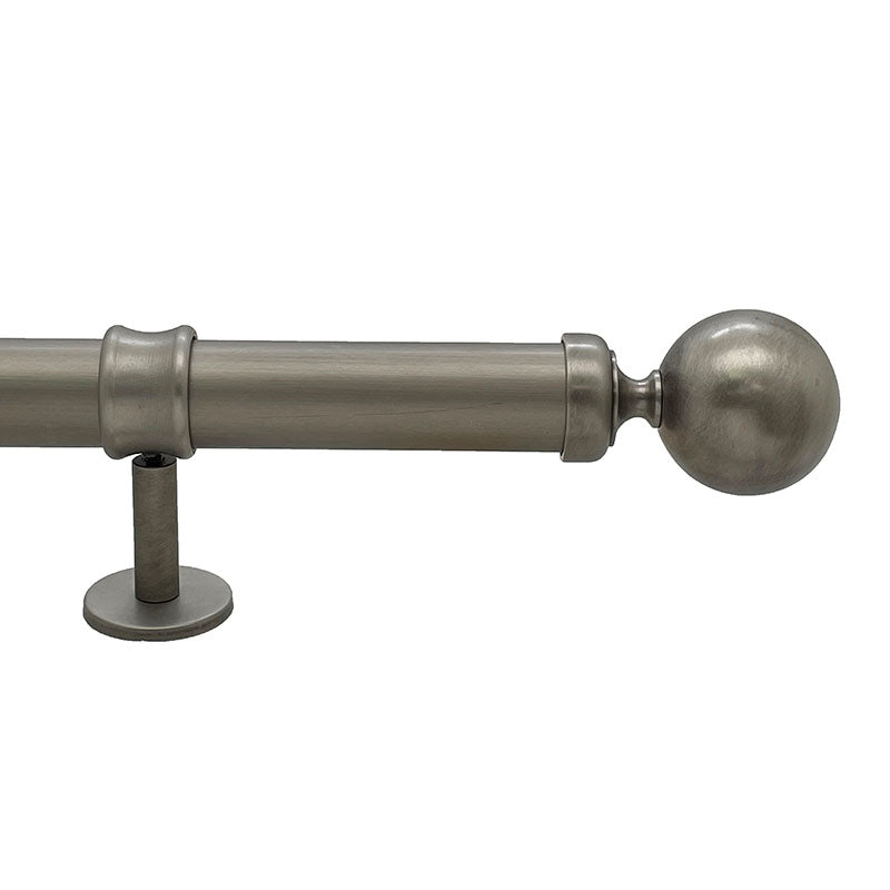 Sphere Finial and 1.5" diameter Rod Set - Pewter, 108"