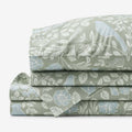 Tira Floral Classic Cool Cotton Percale Bed Sheet Set - Bird Green, Queen