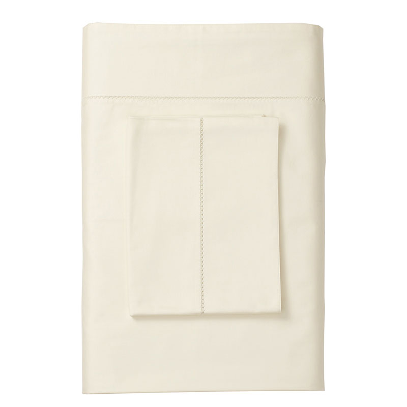 Premium Smooth Organic Cotton Sateen Bed Sheet Set - Ivory, Full