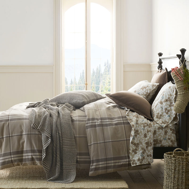 Classic Plaid Ultra-Cozy Cotton Velvet Flannel Sham - Brad, King