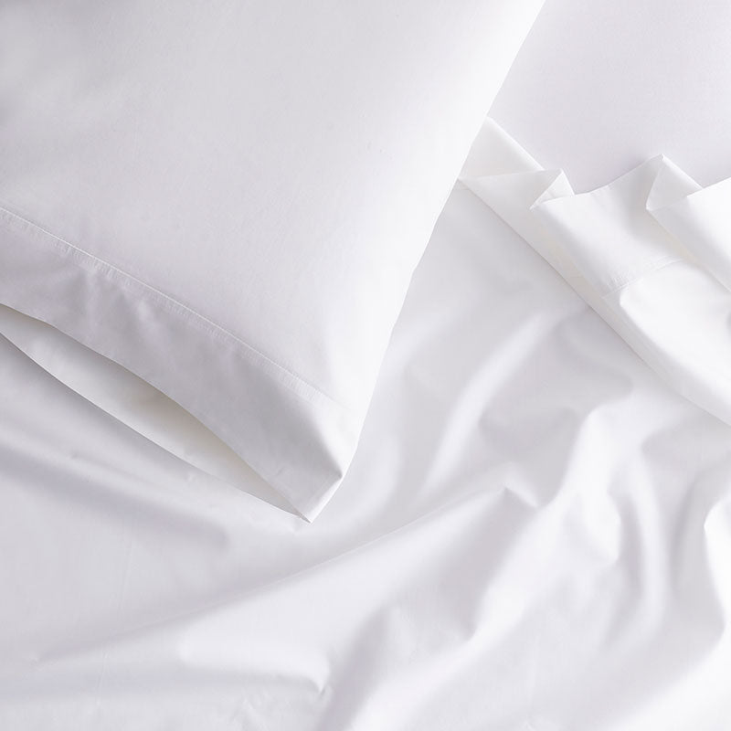Premium Cool Supima® Cotton Percale Fitted Bed Sheet - White, Cal King