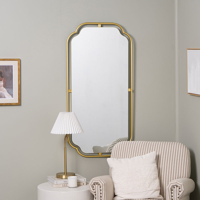 Gilded Floating Frame Wall Mirror - Gold